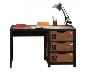 bureau avec tiroirs coloris brun et noirs ALAIN