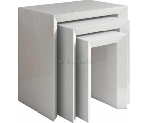 3 Tables gigognes blanc laqué