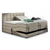 Lit boxspring electrique 160 x 200 cm en tissu beige lux bed pas cher spring box premium PRESTIGE
