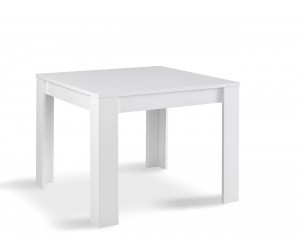 Table à manger coloris blanc laqué de forme carrée Roxana