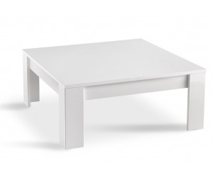 Table basse carrée design 100 cm blanc laquée Roxane
