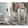 Table de salle à manger design blanc/ marbre laqué Twist