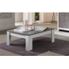 Table basse rectangulaire coloris blanc/marbre laqué brillant Twist