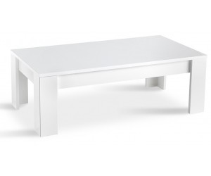 Table basse rectangulaire coloris blanc laqué brillant Roxane