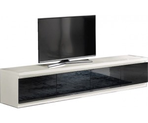Meuble tv 220cm coloris blanc et noir laqué MADRID-4