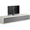 Meuble tv 220cm coloris blanc et gris marbre oro laqué MADRID-5