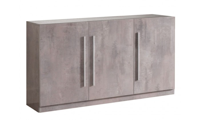 Bahut design 3 portes battantes coloris marbre gris laquée Odetta-2