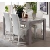 Table de salle à manger design blanc/ marbre laqué Odetta-2