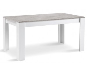 Table de salle à manger design blanc/ marbre laqué Armel