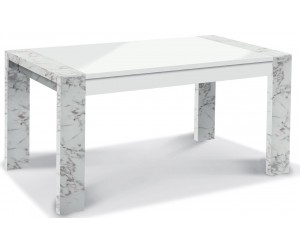 Table de salle à manger design blanc/ marbre laqué Victoire-1