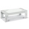 Table basse rectangulaire coloris blanc et marbre gris laquée Victoire-1