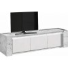 Meuble TV avec led 195 cm blanc/marbre laqué Victoire-1