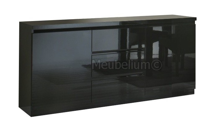Bahut design noir à 2 portes et 3 tiroirs MADRID-2