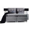 Lit tissu velours boxspring completé avec grande coffre box craft rangement coloris gris Royal