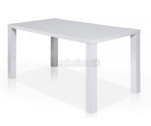Table de salle à manger carrée ou rectangulaire design laquée blanche TRENDY