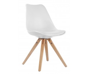 Chaise design en bois et eco cuir CANDIDE