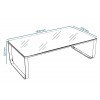 Table basse rectangulaire en verre RIETA