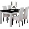 Table salle à manger coloris blanc et noir brillante  MADRID-5