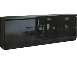 Bahut design noir à 3 portes et 3 tiroirs MADRID-2