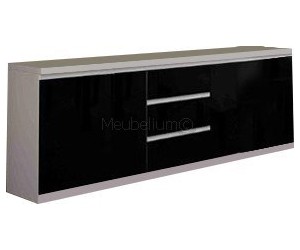Bahut design noir et blanc à 3 portes et 3 tiroirs MADRID-4