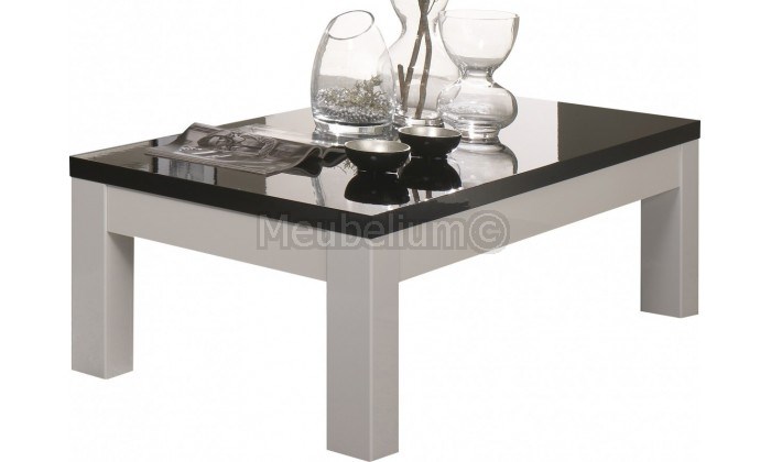 Table de salon ultra design blanc et noir MADRID-4